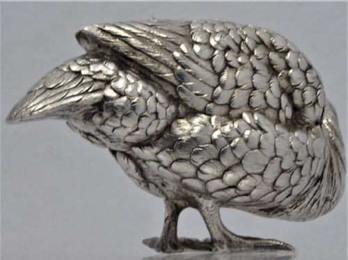 SOLID SILVER CAST LARGE DUCKGOOSE - ADDITIONAL PHOTO 3