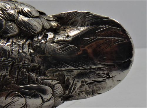 SOLID SILVER CAST LARGE DUCKGOOSE - ADDITIONAL PHOTO 6