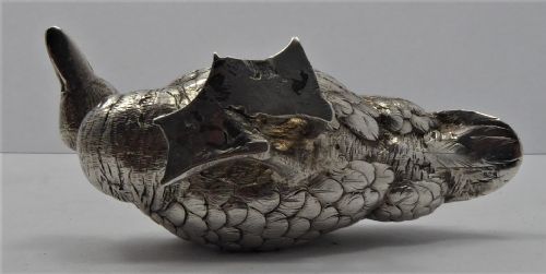 SOLID SILVER CAST LARGE DUCKGOOSE - ADDITIONAL PHOTO 7