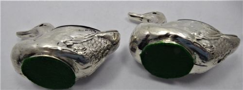 PAIR OF EDWARDIAN DUCK SALTS 1910 - ADDITIONAL PHOTO 11