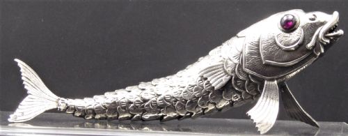SOLID SILVER ARTICULATED FISH - ADDITIONAL PHOTO 1