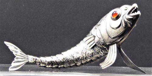 SOLID SILVER ARTICULATED FISH - ADDITIONAL PHOTO 1