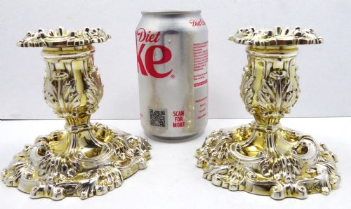 GEORGIAN SILVER AND GILT DWARF CANDLESTICKS 1825 - ADDITIONAL PHOTO 11