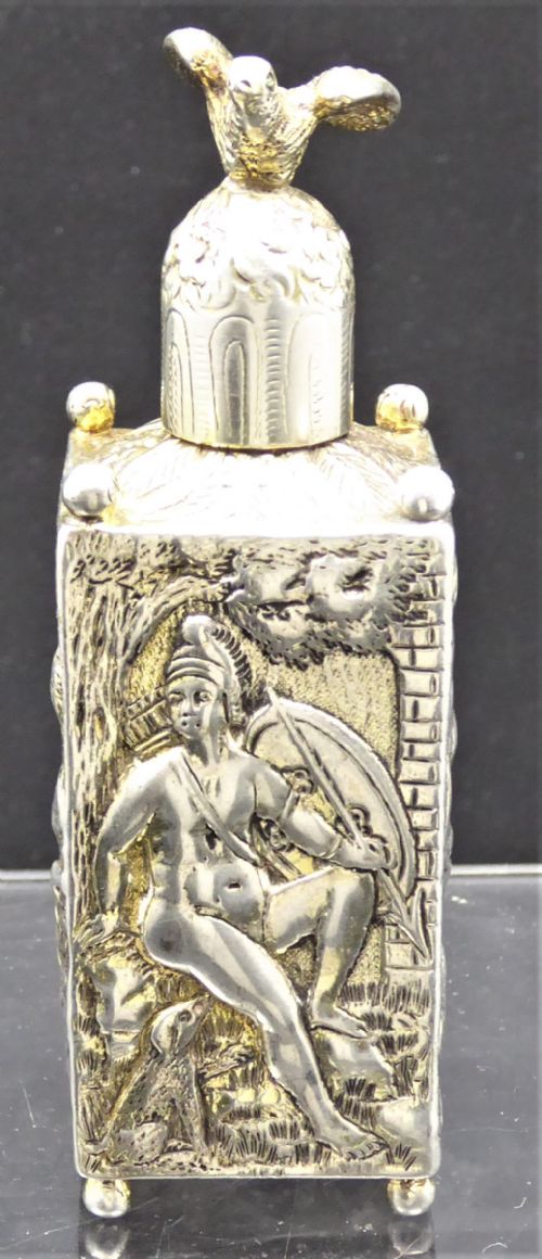 EXTREMELY UNUSUAL SILVER PERFUME BOTTLE