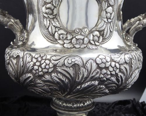 MASSIVE IRISH DUBLIN SILVER GEORGIAN WINE COOLER - ADDITIONAL PHOTO 1