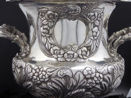 MASSIVE IRISH DUBLIN SILVER GEORGIAN WINE COOLER - ADDITIONAL PHOTO 3