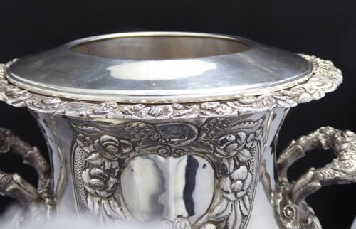 MASSIVE IRISH DUBLIN SILVER GEORGIAN WINE COOLER - ADDITIONAL PHOTO 4