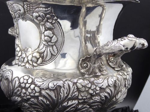 MASSIVE IRISH DUBLIN SILVER GEORGIAN WINE COOLER - ADDITIONAL PHOTO 5