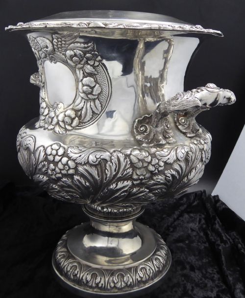 MASSIVE IRISH DUBLIN SILVER GEORGIAN WINE COOLER - ADDITIONAL PHOTO 6
