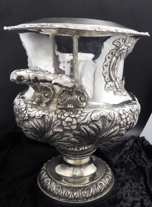 MASSIVE IRISH DUBLIN SILVER GEORGIAN WINE COOLER - ADDITIONAL PHOTO 7