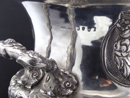 MASSIVE IRISH DUBLIN SILVER GEORGIAN WINE COOLER - ADDITIONAL PHOTO 8