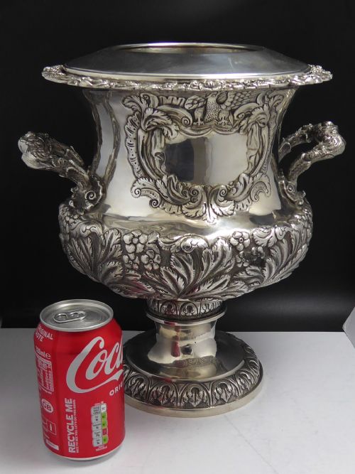 MASSIVE IRISH DUBLIN SILVER GEORGIAN WINE COOLER - ADDITIONAL PHOTO 13