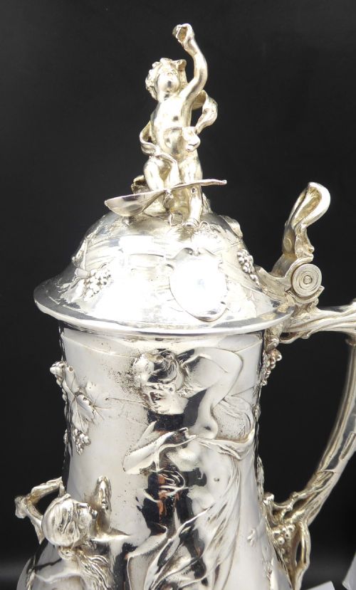 HUMONGOUS ART NOUVEAU STYLE BEER STEIN - ADDITIONAL PHOTO 3