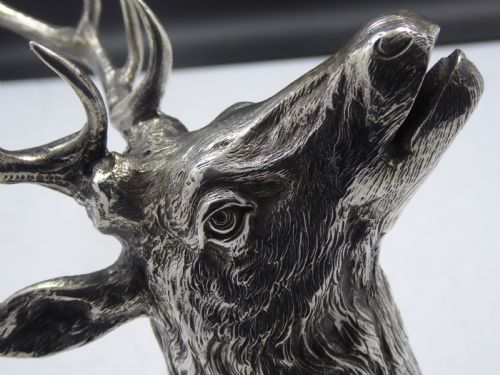 STUNNING QUALITY GERMAN SILVER STAG STIRRUP CUP - ADDITIONAL PHOTO 11