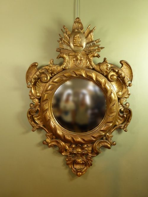 A 19th C Gilt Convex Mirror