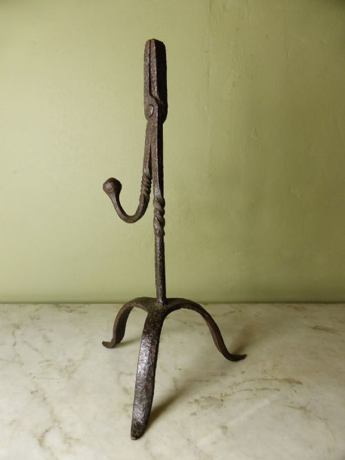 18th C Iron Rush Light Holder