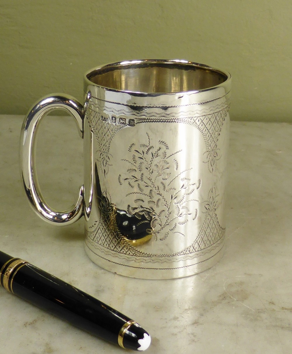 SILVER CHRISTENING MUG