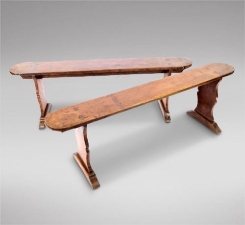 Pair of Elm Pig Benches