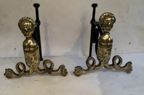 A Pair of Art Nouveau Fire Iron Rests