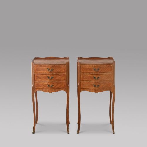A Pair of French Kingwood Bedside Tables
