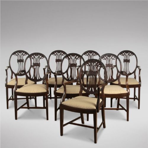 A Set of Eight Mahogany Dining Chairs C1900