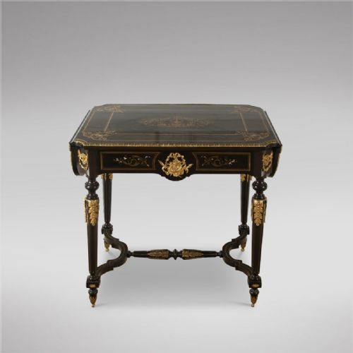 French Ebonised Library Table