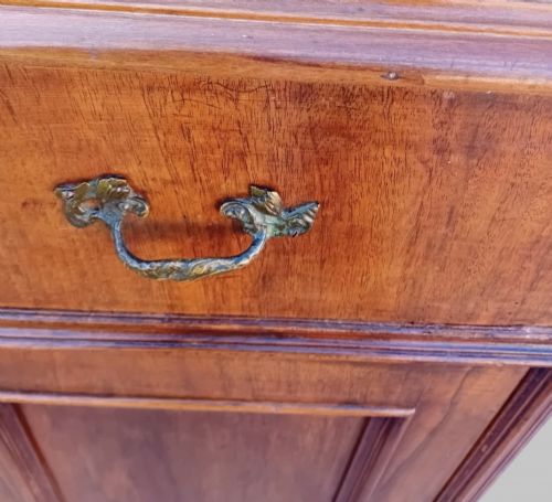 PAIR OF FRENCH WALNUT BELGIAN SAINTEANNE MARBLE BEDSIDE CABINETS - ADDITIONAL PHOTO 6