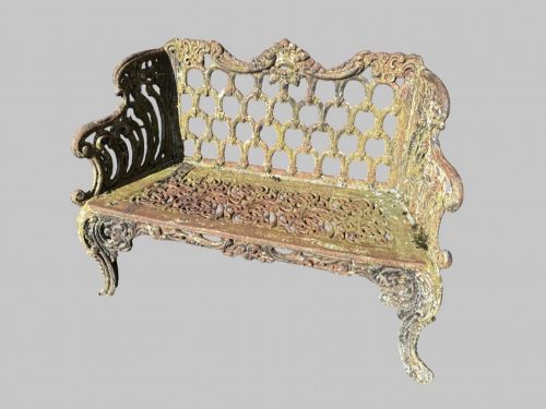 A LOVELY ANTIQUE CAST IRON GARDEN SETTEE - ADDITIONAL PHOTO 1
