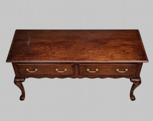 LATE 19TH CENTURY OAK DRESSER BASE CONSOLE TABLE IN THE GEORGIAN TASTE - ADDITIONAL PHOTO 2