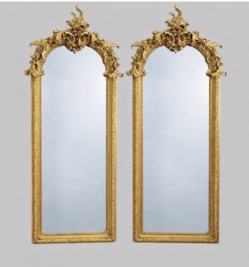 PAIR OF DECORATIVE GILTWOOD ROCOCO MIRRORS