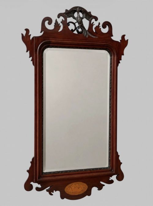 A VICTORIAN CHIPPENDALE REVIVAL WALL MIRROR
