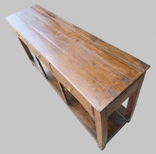 LATE 18TH CENTURY WELSH OAK POTBOARD DRESSER BASE - ADDITIONAL PHOTO 2
