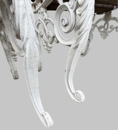 A PAIR OF LION MASK CAST IRON GARDEN ARMCHAIRS C1930 - ADDITIONAL PHOTO 4