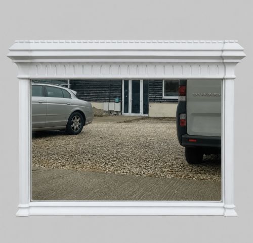 large late victorian painted overmantel mirror - CATEGORY: ANTIQUE MIRRORS - DATED 1900