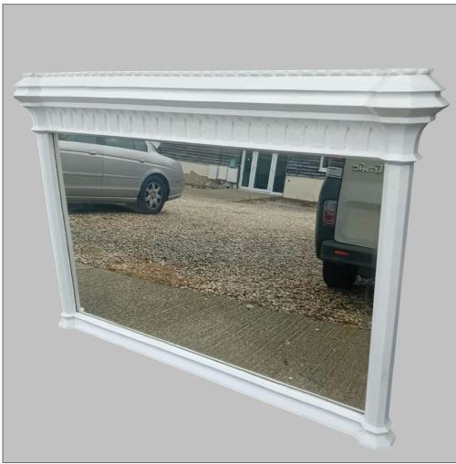 LARGE LATE VICTORIAN PAINTED OVERMANTEL MIRROR - ADDITIONAL PHOTO 1