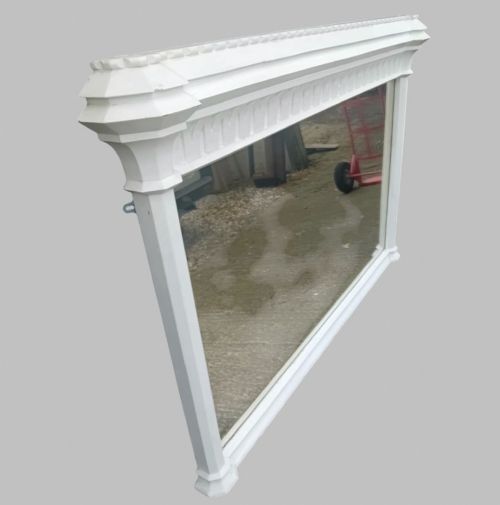 LARGE LATE VICTORIAN PAINTED OVERMANTEL MIRROR - ADDITIONAL PHOTO 2