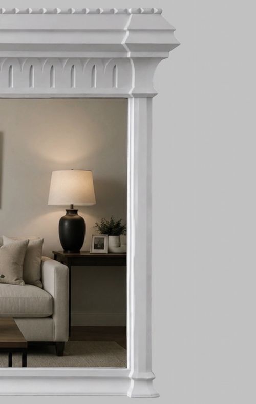 LARGE LATE VICTORIAN PAINTED OVERMANTEL MIRROR - ADDITIONAL PHOTO 3