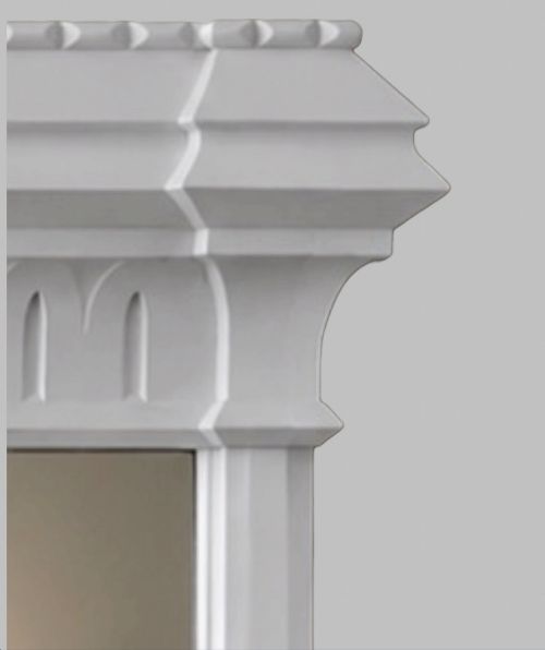 LARGE LATE VICTORIAN PAINTED OVERMANTEL MIRROR - ADDITIONAL PHOTO 4