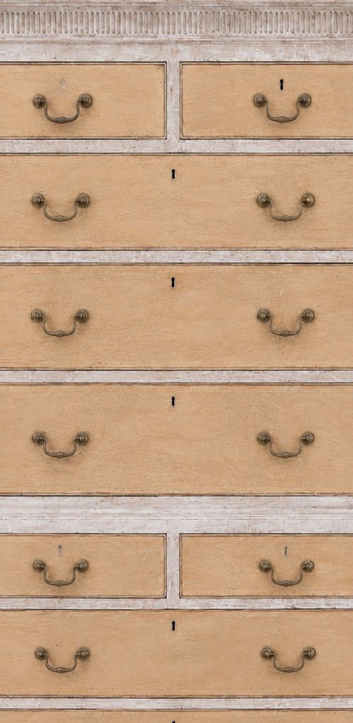 AN ATTRACTIVE MAHOGANY GEORGE III CHEST ON CHEST BLEACHED AND PAINTED - ADDITIONAL PHOTO 3