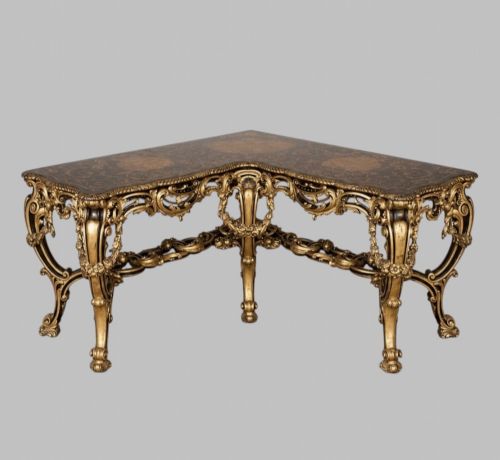 AN IMPRESSIVE 19THC ITALIAN CORNER CONSOLE TABLE