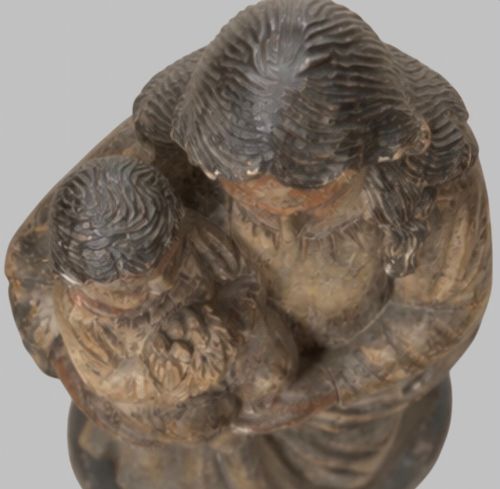 CARVED DEVOTIONAL FIGURE OF THE MADONNA AND CHRIST CHILD C1900 - ADDITIONAL PHOTO 3