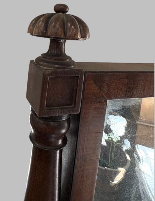 A HANDSOME 19THC MAHOGANY CHEVAL MIRROR - ADDITIONAL PHOTO 5