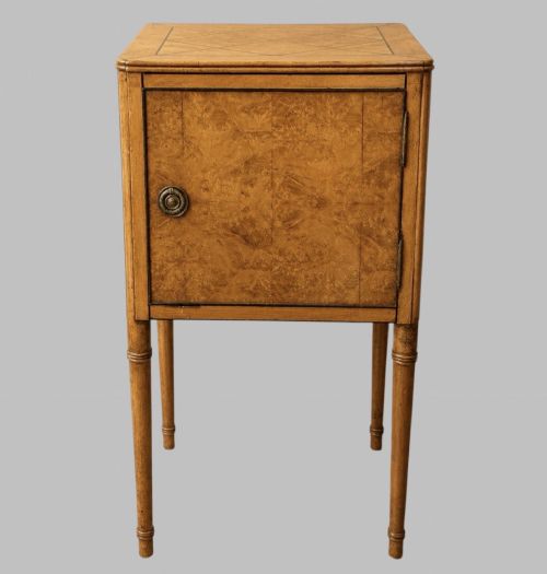 Walter Carter Harrods Art Deco Burr Walnut Bedside Cabinet