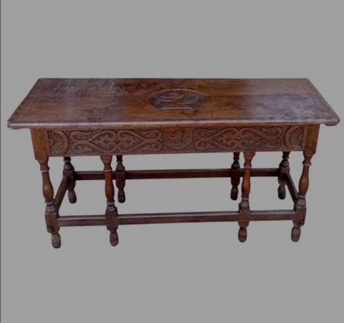 An Attractive Carved Oak Hall/side Table