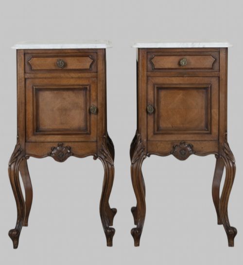 Pair of French Walnut Bedside Cabinets, Circa 1890