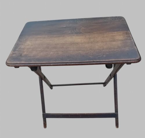 Early 20th-century Beech Folding Table in the Campaign Style