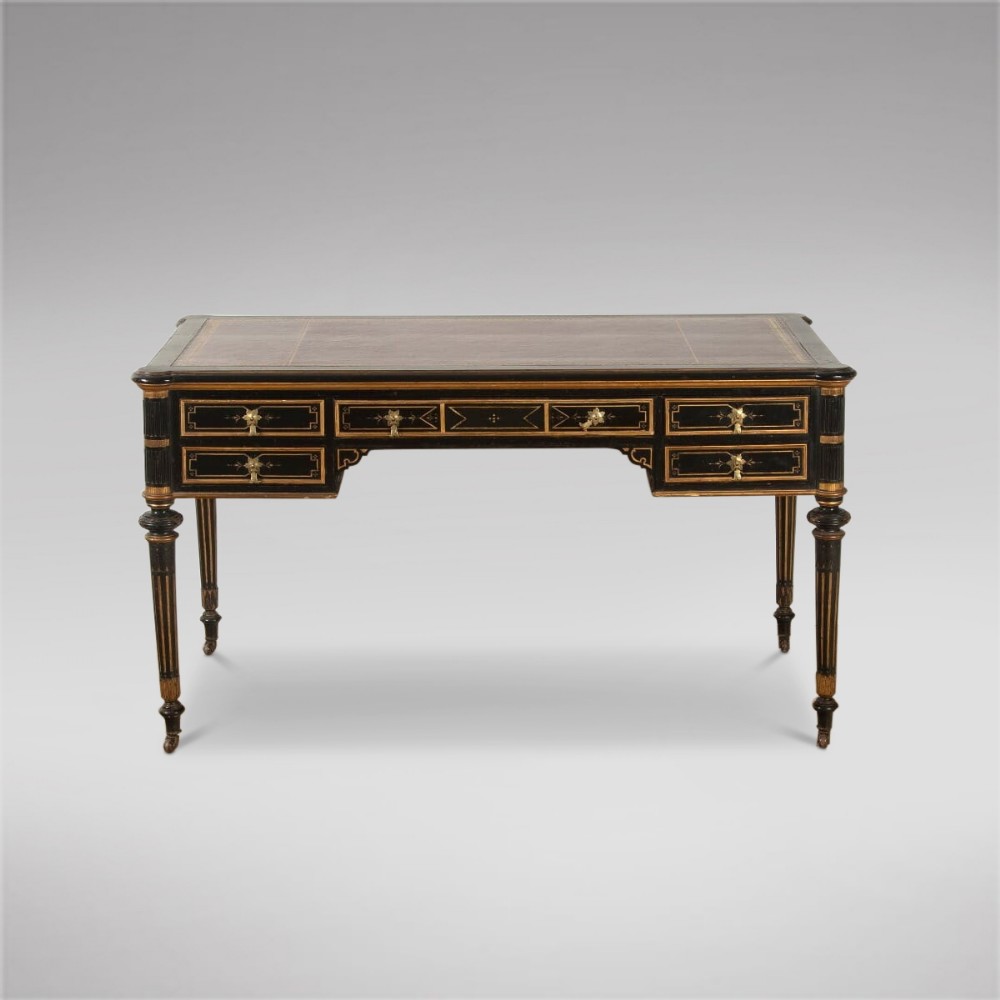 A Lovely Ebonised Bureau Plat c1850 