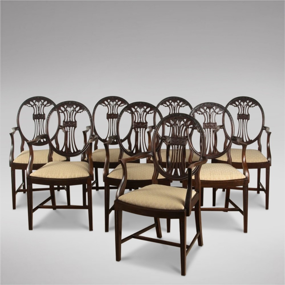 A Set of Eight Mahogany Dining Chairs c1900 