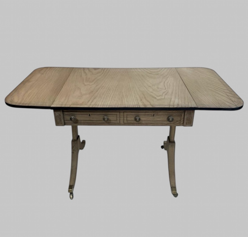 Regency Style Sofa Table in Elm, Oak & Ash
