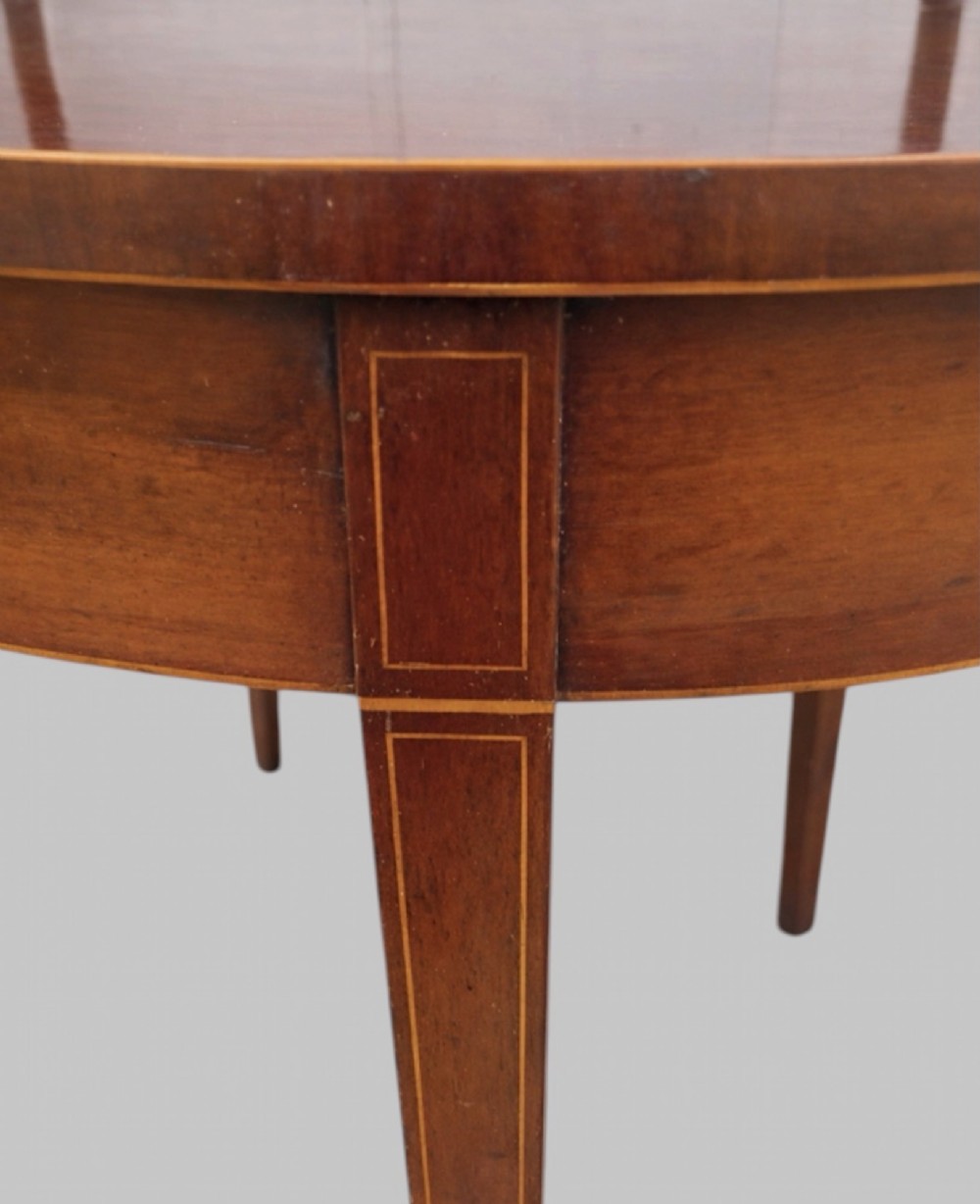 Late 19th Century Georgian Revival Mahogany fold over Tea Table with stringing View IV